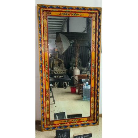 Miroir tibétain à cadre sculpté 100x200 cm