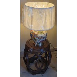 Lampe chinoise porcelaine peinte
