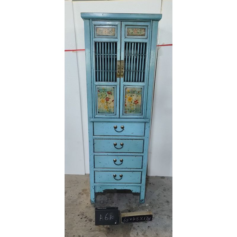 Armoire chinoise bleue peintures anciennes - Livrable février 2026