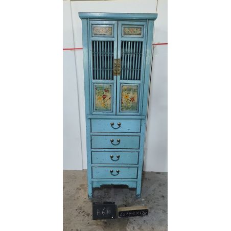 Armoire chinoise bleue peintures anciennes - Livrable février 2026