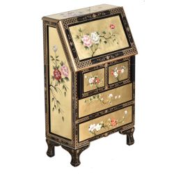 Secrétaire chinois doré à la feuille