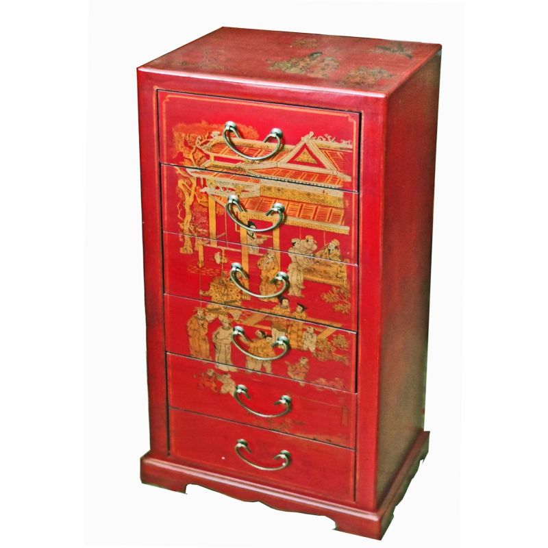Commode chinoise 6 tiroirs 