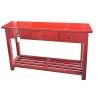 Console chinoise rouge 3 tiroirs