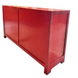 Buffet chinois rouge patine à l'ancienne