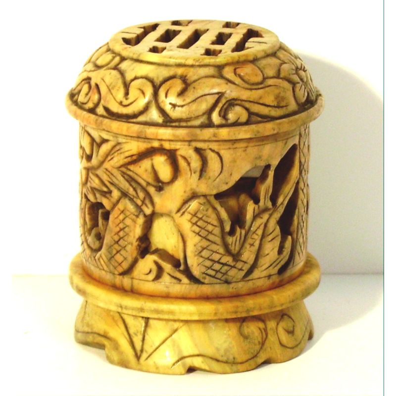 Brûle encens en pierre foncé