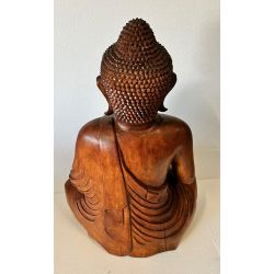 Statue de bouddha en bois - Prise de la terre à témoin