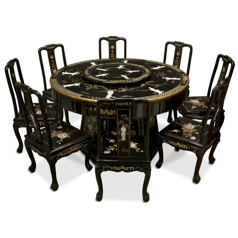 Table de salle à manger laquée diamètre 1m50