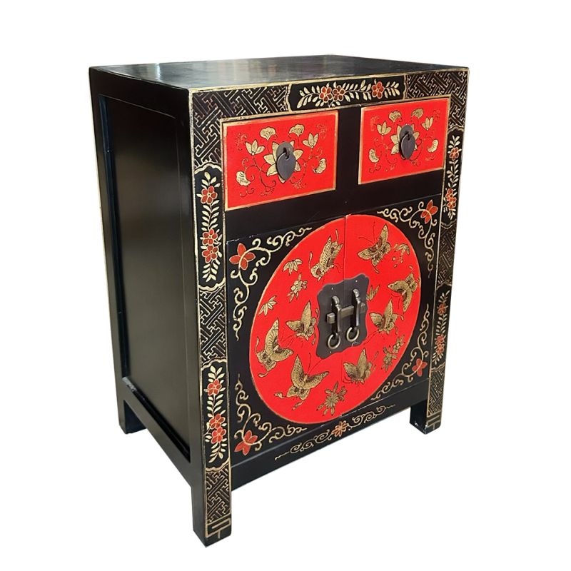 Meuble d'appoint chinois papillons