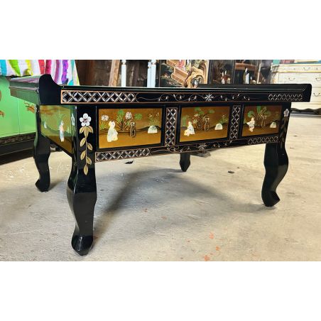 Table de salon laque dorée à la feuille