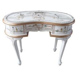 Coiffeuse laquée et sa chaise assortie