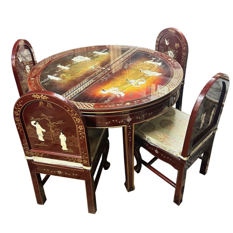 Table de salle à manger 122cm avec rallonge de 45cmet 4 chaises