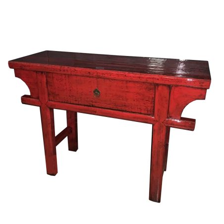 Console chinoise ancienne rouge - Arrivage Avril 2026