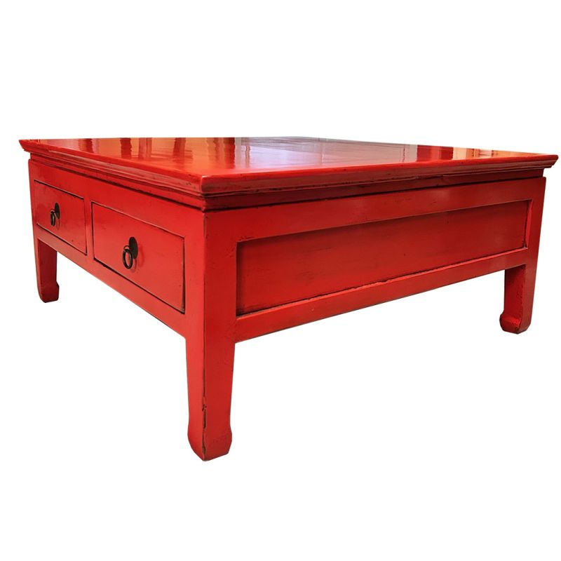 Table de salon chinoise rouge - Arrivage janvier 2026