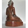 Bouddha birman ancien en bois - Mudra Bhumisparsha