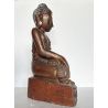 Bouddha birman ancien en bois - Mudra Bhumisparsha