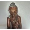 Bouddha birman ancien en bois - Mudra Bhumisparsha