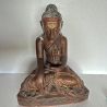 Bouddha birman ancien en bois - Mudra Bhumisparsha