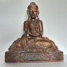 Bouddha birman ancien en bois - Mudra Bhumisparsha