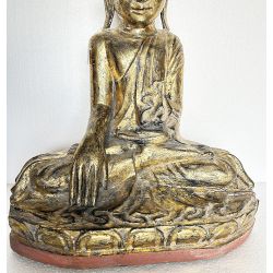Bouddha birman ancien H61cm position de la terre à témoin