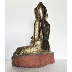 Bouddha birman ancien H61cm position de la terre à témoin