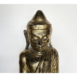 Bouddha birman ancien H61cm position de la terre à témoin