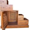 Meuble escalier traversant en mahogany