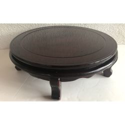 Cache pot vietnamien bleu ming 72cm et son support bois