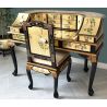 Bureau chinois laque dorée et sa chaise
