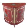 Meuble demi-lune laque rouge sang de boeuf