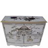 Buffet chinois laque blanche décors geishas en nacre