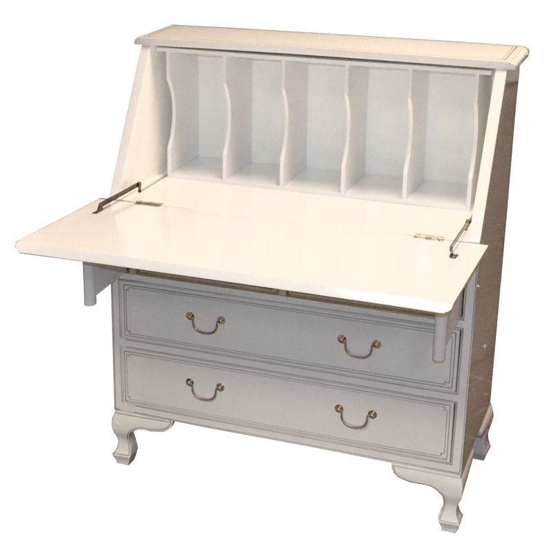 Secrétaire chinois blanc avec abattant