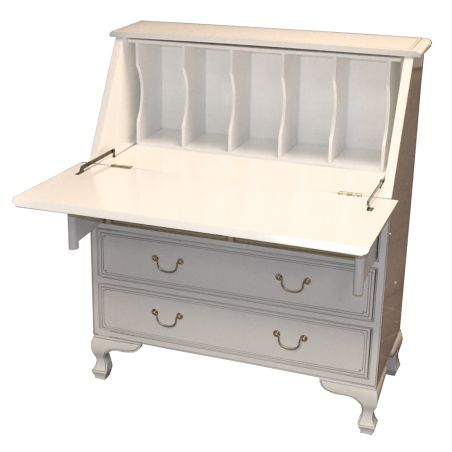 Secrétaire chinois blanc avec abattant