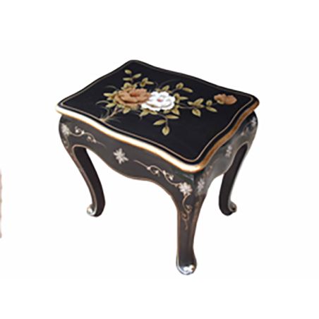 Tabouret laqué avec coussin d'assise