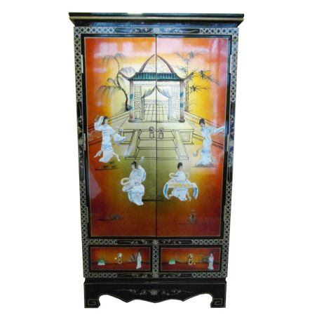 Armoire chinoise avec personnages en nacre 