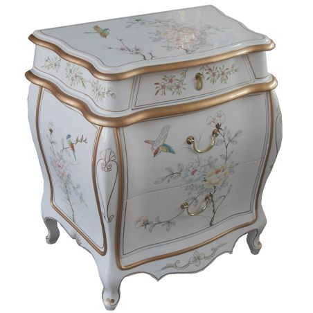 Petite commode laquée galbée.