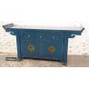 Buffet chinois bleue 3 tiroirs queue d'oiseau