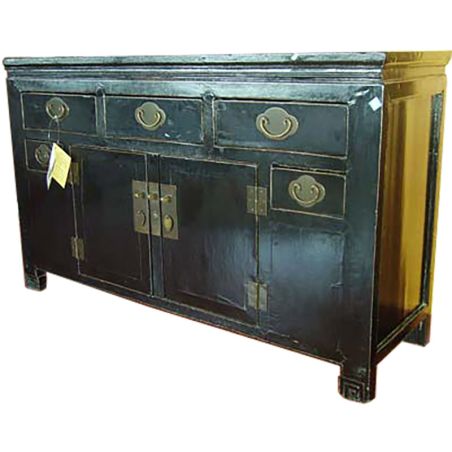 Buffet chinois antique noir patine naturelle