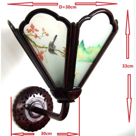 Applique chinoise du mandarin - Bois et peinture sur verre