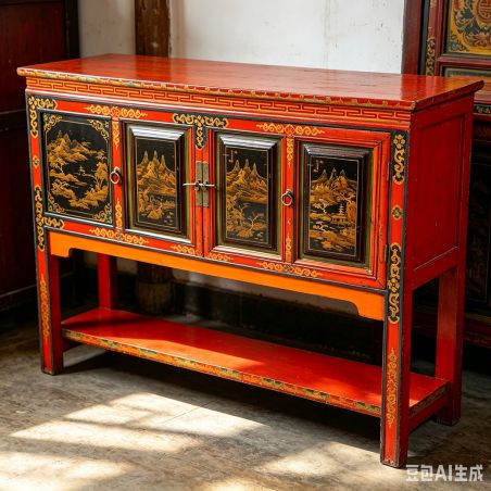 Console chinoise rouge du Shanxi