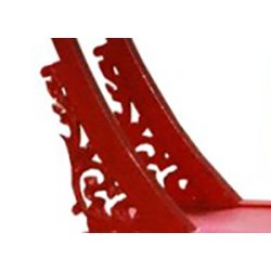 Etagère rouge avec embase sculptée