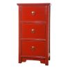 Commode chinoise rouge 3 tiroirs