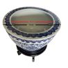 Cache pot vietnamien bleu ming 72cm et son support bois