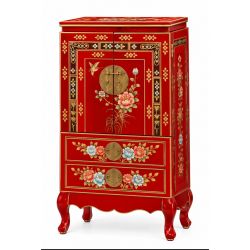 copy ofMeuble à bijoux chinois laqué motifs fleurs et oiseaux