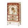 Meuble à bijoux chinois laque blanche motifs fleurs et oiseaux