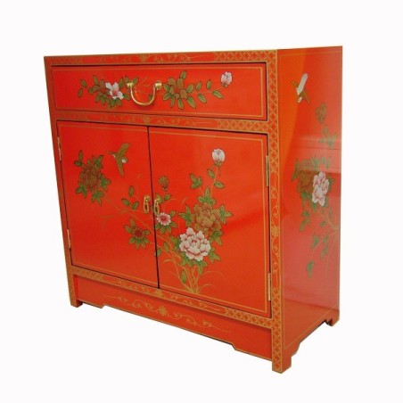 Buffet chinois laque rouge 