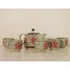 Tea set and 4 mugs ceramic.