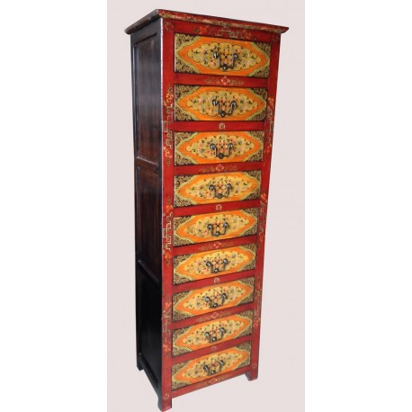 Convenient tibetan 9 drawers