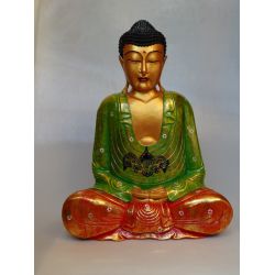 Buddha, geschnitzt und bemalt