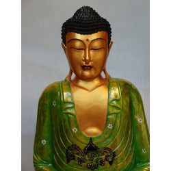 Bouddha sculpté et peint