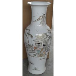 Vase chinois incrusté nacre